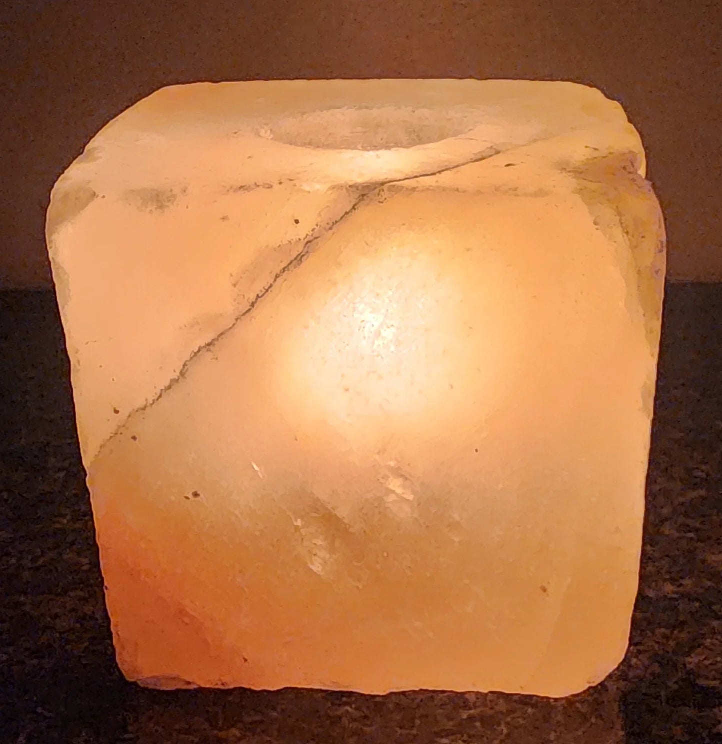 square himalayan salt tea light holder