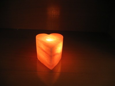 Heart Shaped Tea Light Cyrstal Salt Candle Holder