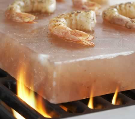 Cooking Shrimp on a Beautiful Himalayan Salt Plate