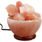 Abundance bowl Himalayan salt lamp filled with natural salt chunks