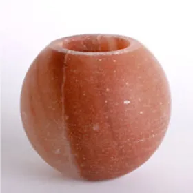 Apple shaped Himalayan pink salt tea light holder