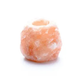 Natural shape rough Himalayan salt candle holder organic texture